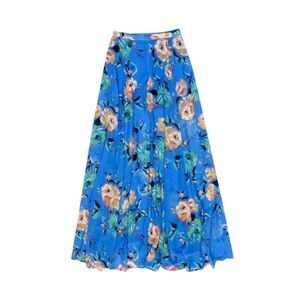 Nwt YUMI KIM - Size XS - Blue Floral Maxi Skirt w side slit